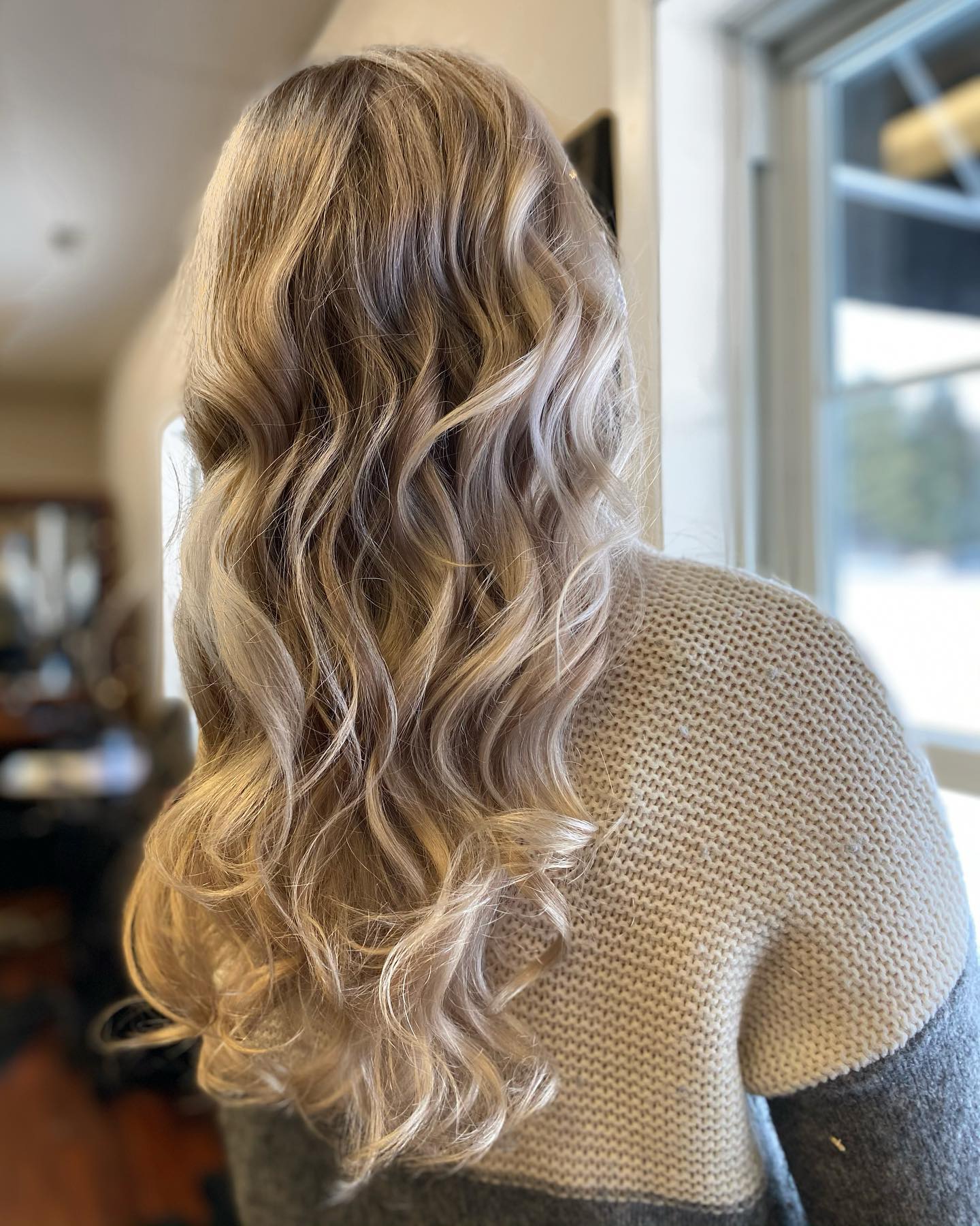 Blonde waves and highlights