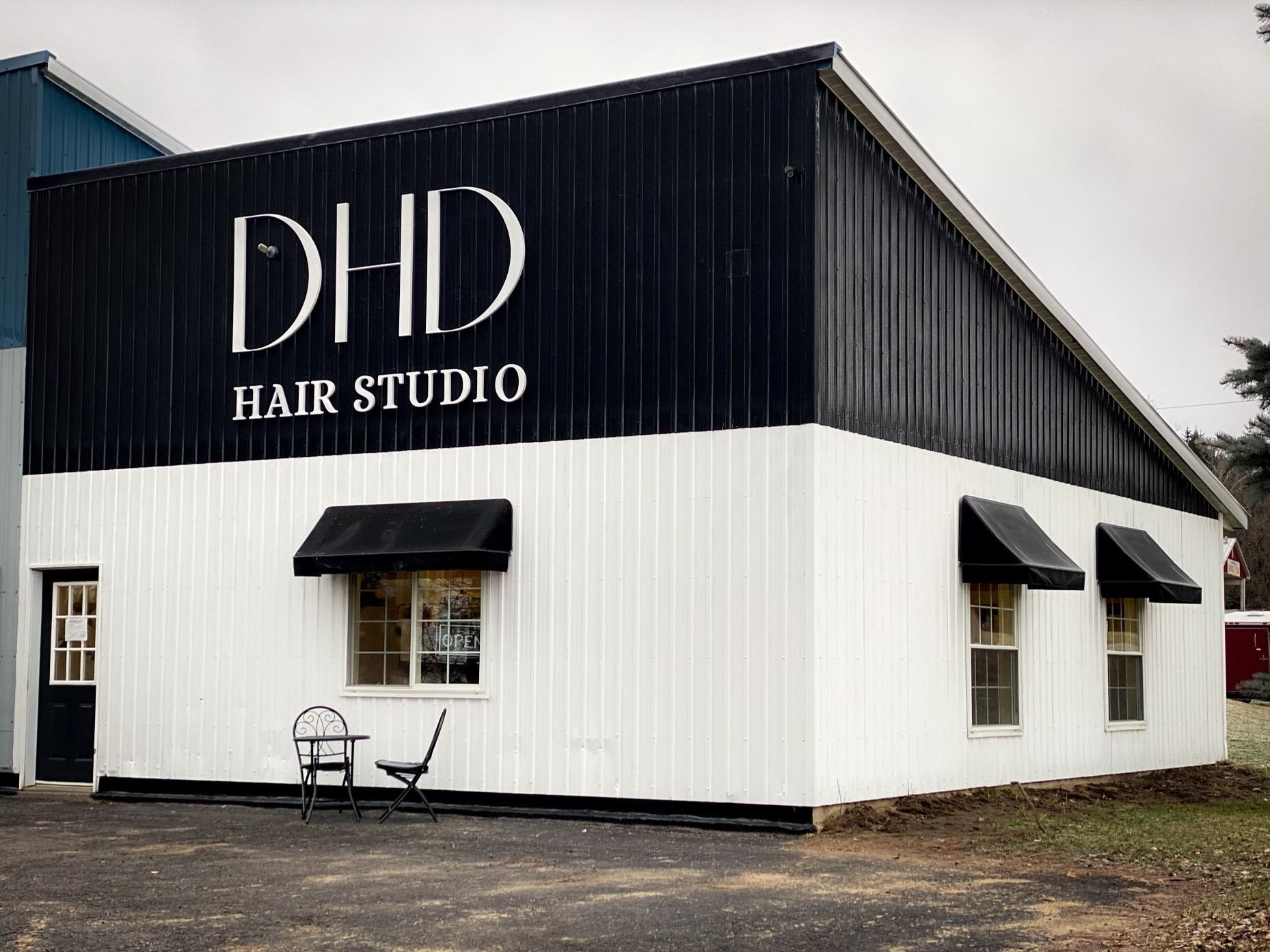 DHD Hair Studio exterior with awnings